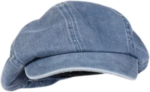 Unisex Japanese Oversized Denim Cotton Newsboy Hats Vintage Unisex Paperboy Painter Beret Cap