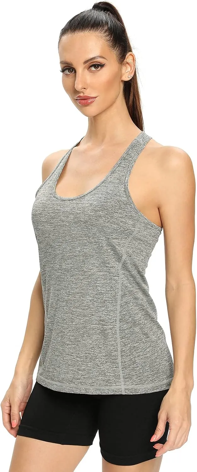 Vislivin Workout Tank Tops for Women Racerback Athletic Tanks Running Exercise Gym Tank Top - 4 Packs