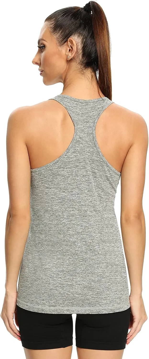 Vislivin Workout Tank Tops for Women Racerback Athletic Tanks Running Exercise Gym Tank Top - 4 Packs