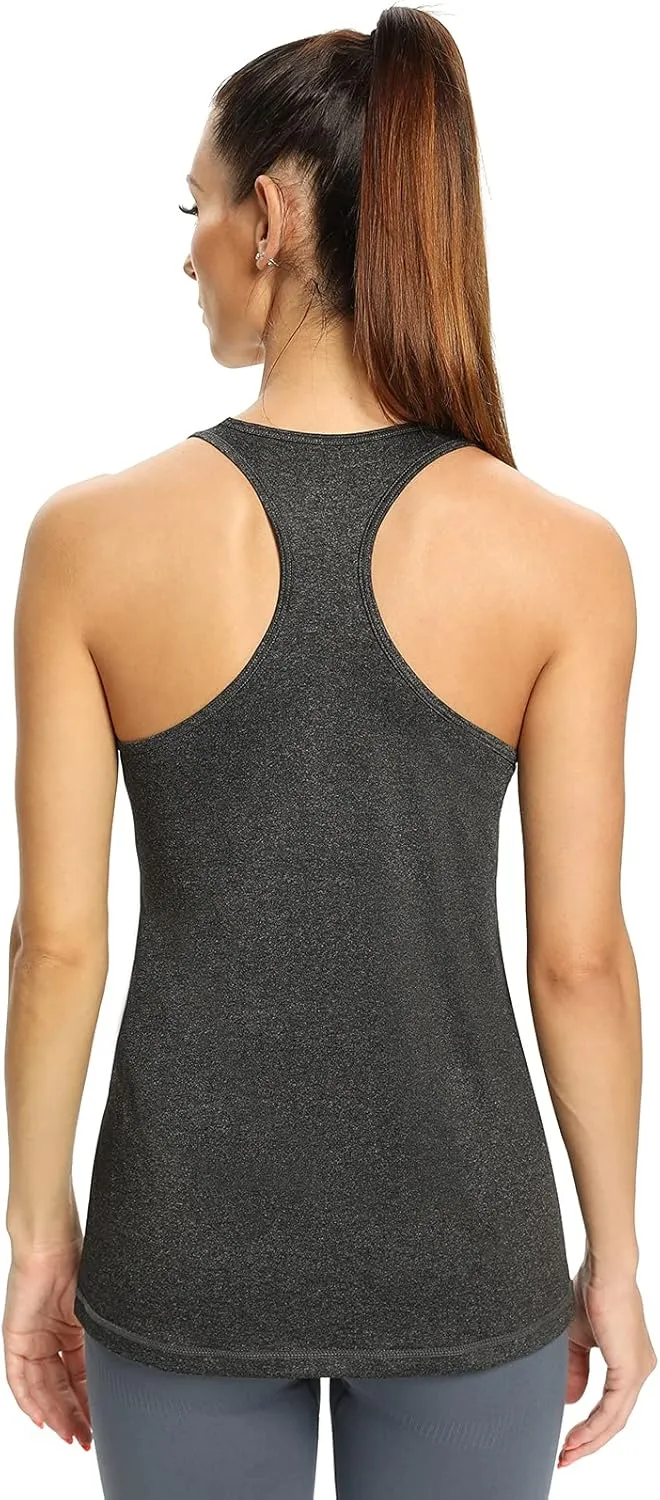 Vislivin Workout Tank Tops for Women Racerback Athletic Tanks Running Exercise Gym Tank Top - 4 Packs