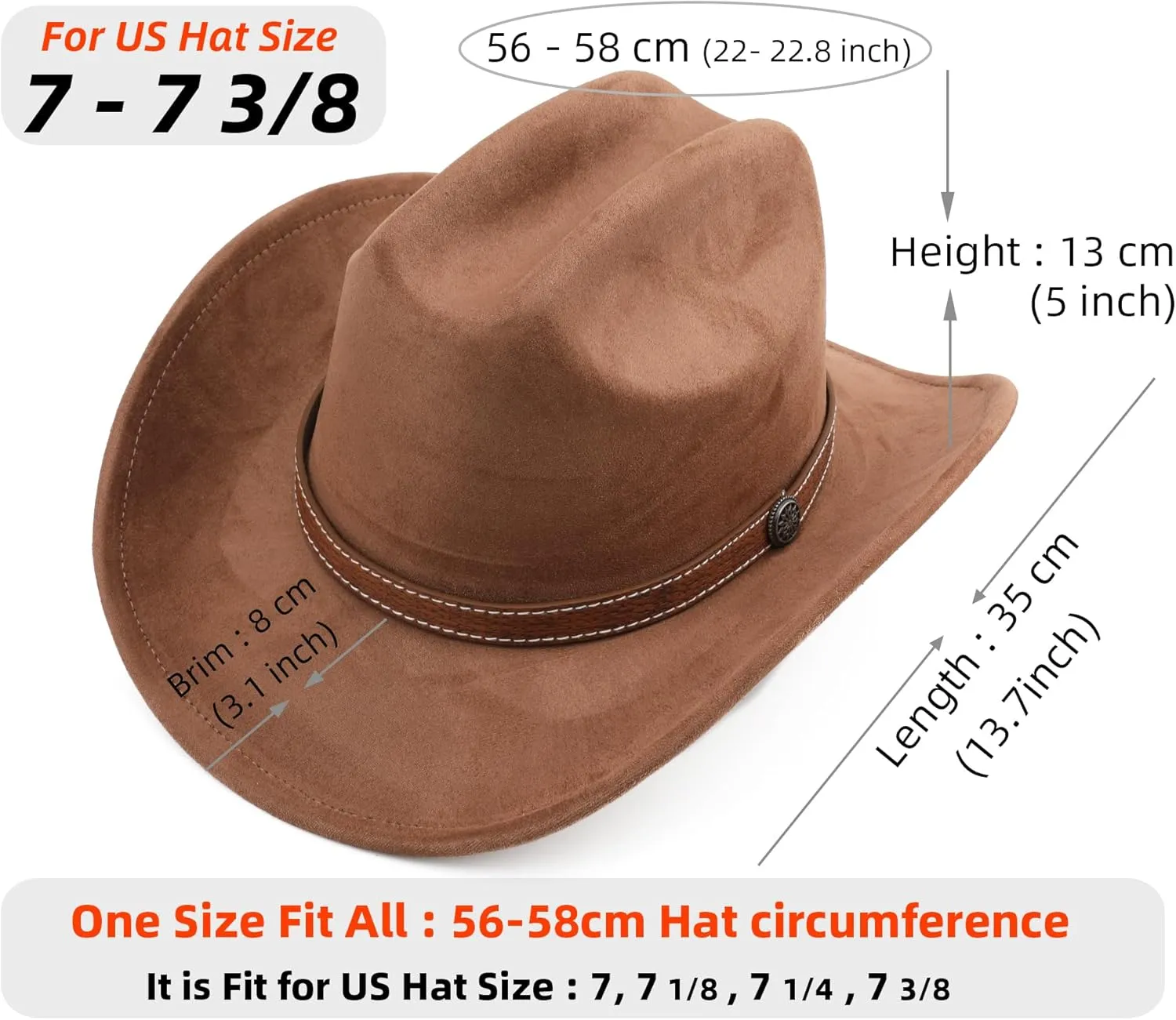 Western Cowboy Hat for Women Men Small Short Wide Brim Beach Cowgirls Cattleman Cowboys Hats