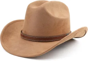 Western Cowboy Hat for Women Men Small Short Wide Brim Beach Cowgirls Cattleman Cowboys Hats