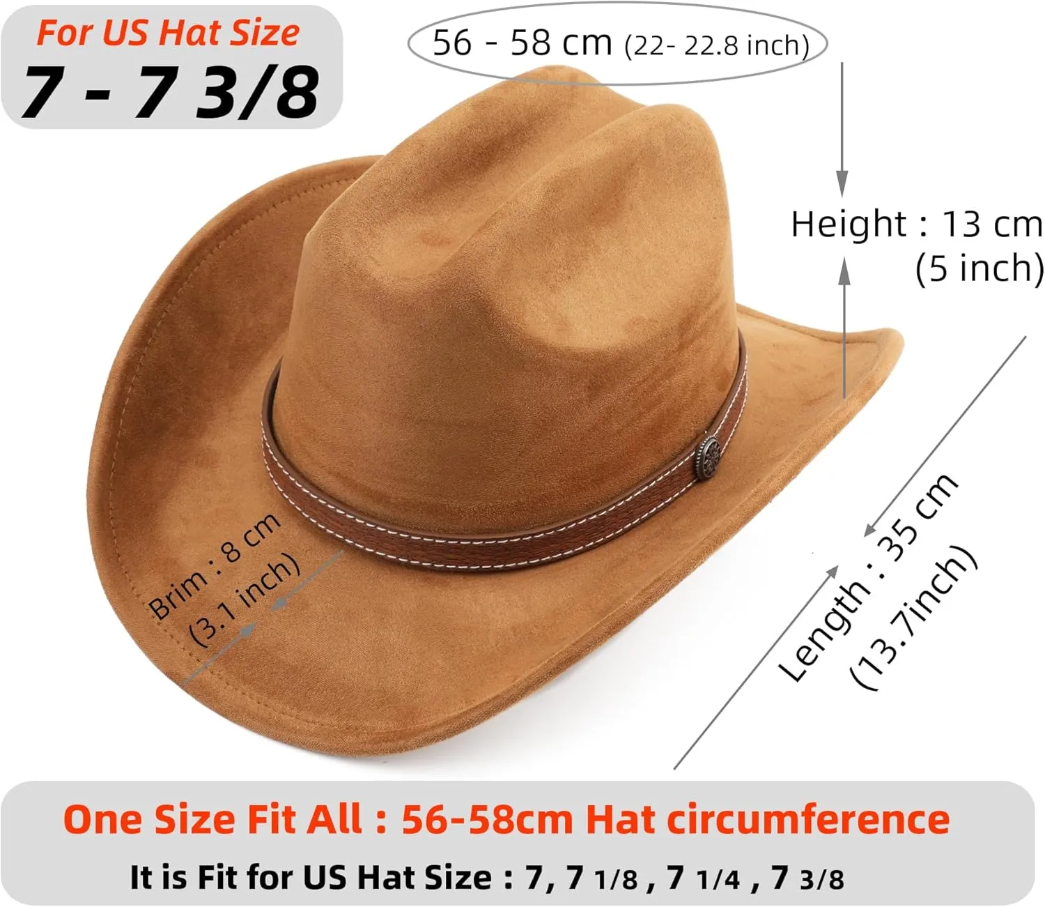 Western Cowboy Hat for Women Men Small Short Wide Brim Beach Cowgirls Cattleman Cowboys Hats