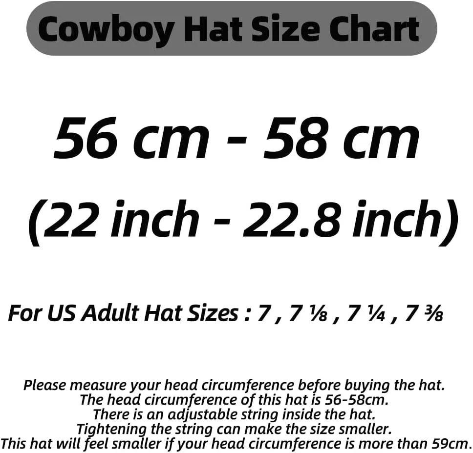 Western Cowboy Hat for Women Men Small Short Wide Brim Beach Cowgirls Cattleman Cowboys Hats