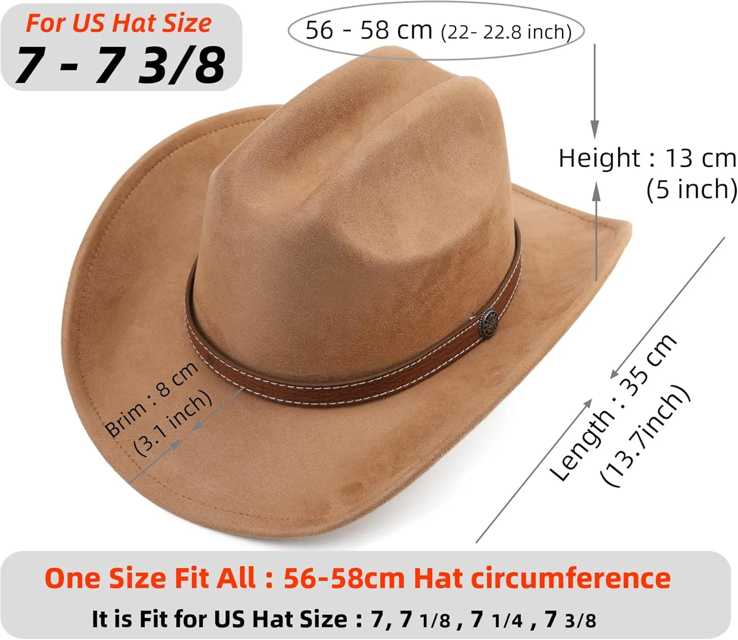 Western Cowboy Hat for Women Men Small Short Wide Brim Beach Cowgirls Cattleman Cowboys Hats