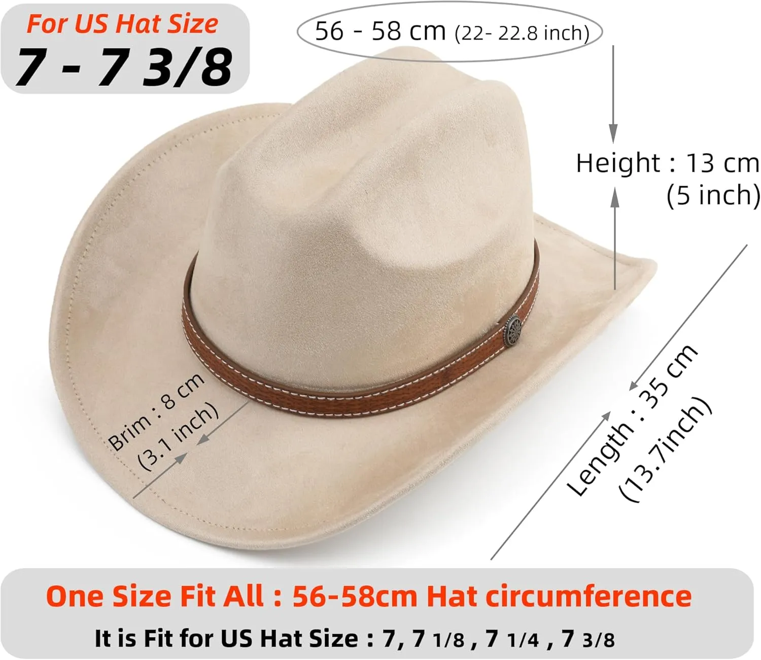 Western Cowboy Hat for Women Men Small Short Wide Brim Beach Cowgirls Cattleman Cowboys Hats