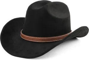 Western Cowboy Hat for Women Men Small Short Wide Brim Beach Cowgirls Cattleman Cowboys Hats