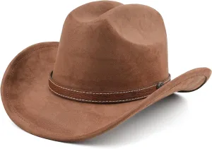 Western Cowboy Hat for Women Men Small Short Wide Brim Beach Cowgirls Cattleman Cowboys Hats