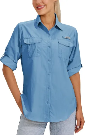 Willit Women's UPF 50  Sun Protection Shirts Long Sleeve Fishing Shirts SPF Quick Dry Hiking Outdoor Shirts