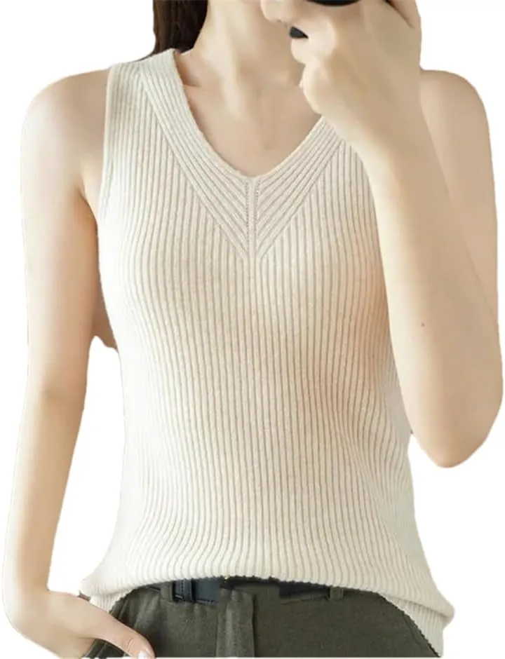 Women Camisole Tops Women's Wool Camisole Vest Sleeveless Condole Knit Tank Tops