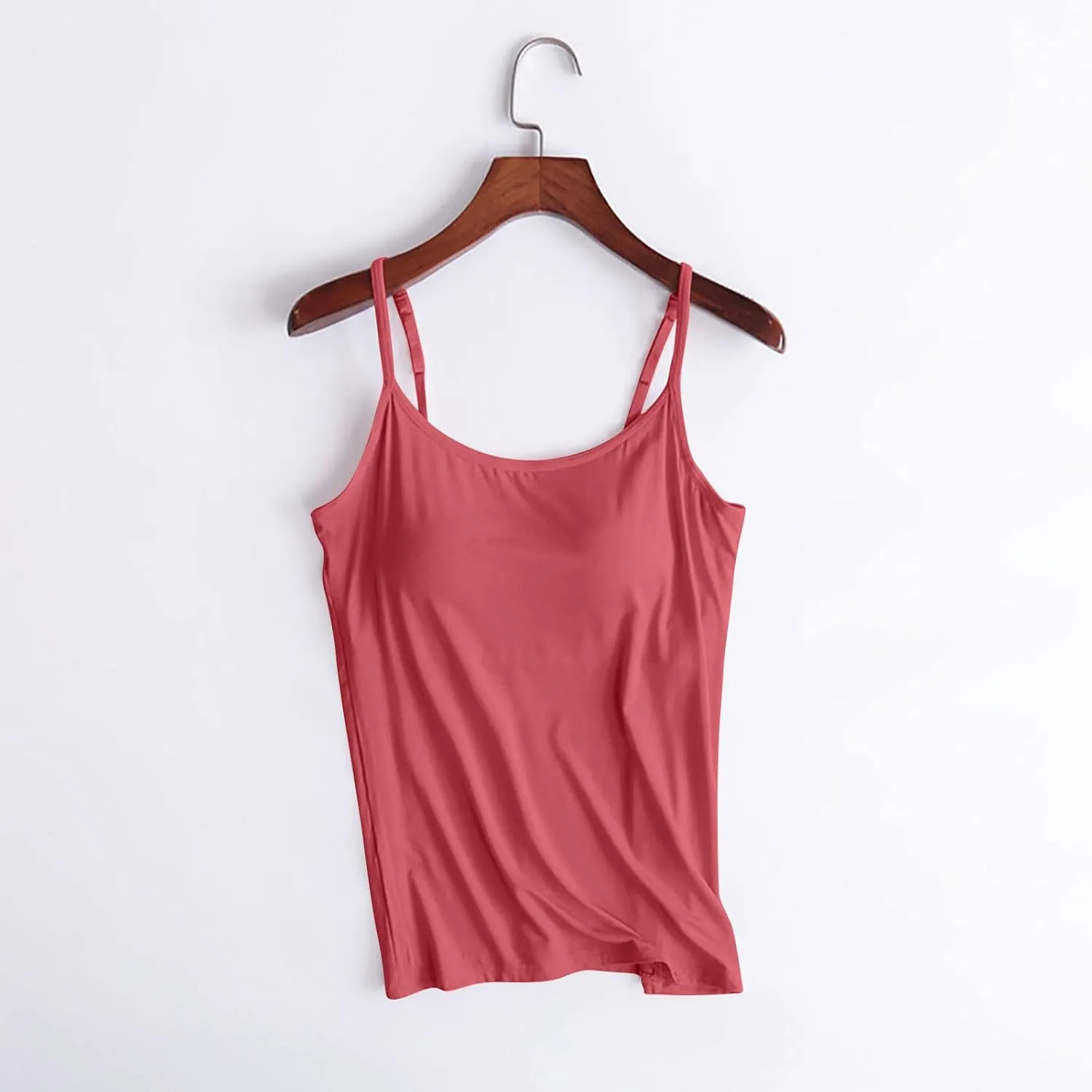 Women Tank Tops with Built in Bras Padded Spaghetti Strap Sleeveless Basic Camisole Comfy Outdoor Workout Yoga Shirts