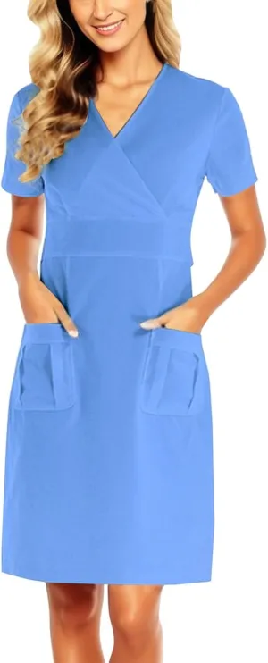 Women's 2025 Summer Sleeveless Dress Scoop Neck Pleated Swing Casual Midi Dresses Loose Beach Sundress with Pockets