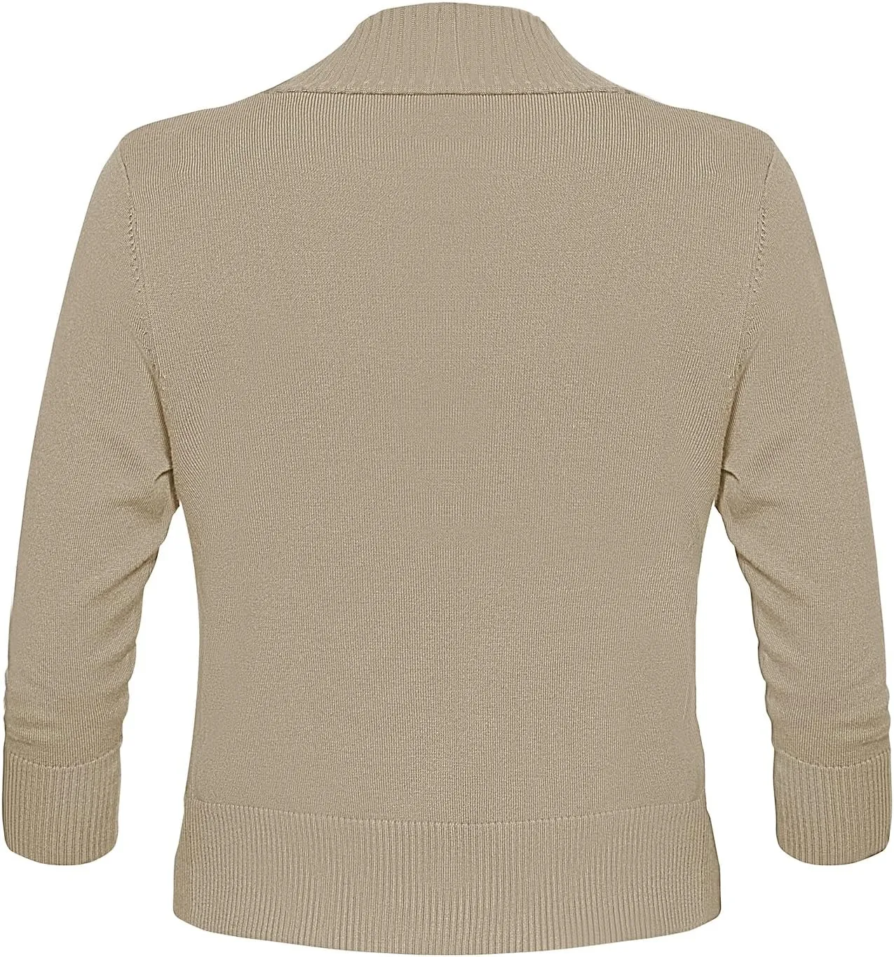 Women's 3/4 Sleeve Cropped Cardigan Sweaters Open Front Bolero Short Shrugs S-XL