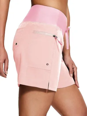 Women's 5"/9" High Waisted Swim Board Shorts Quick Dry UPF 50  Womens Swim Trunks Bottoms with Liner Zipper Pockets
