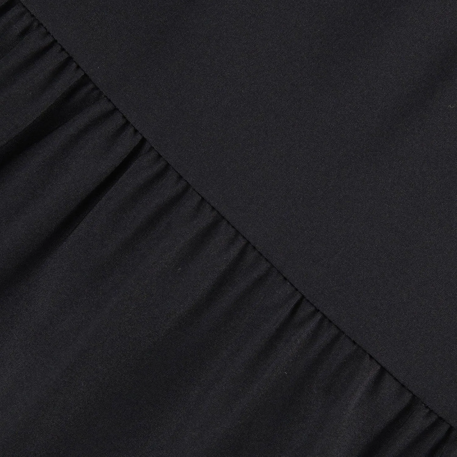 Women's Chiffon Funny Work Dresses for Women 2024 V Neck Summer Dresses Ruffle Pleated Long Sleeve Black Summer Dress