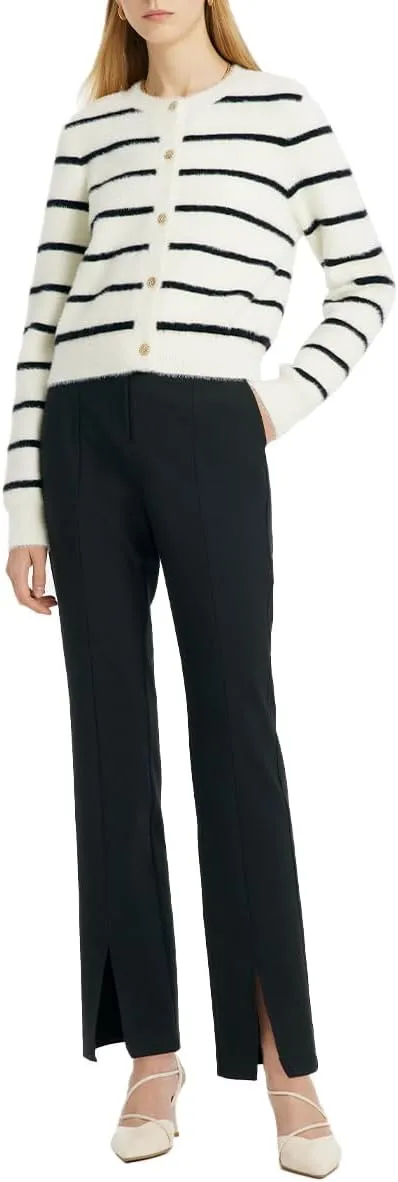 Women's Fashion Casual Cardigan Sweaters, Cropped Crewneck Button Up Knit Cardigans