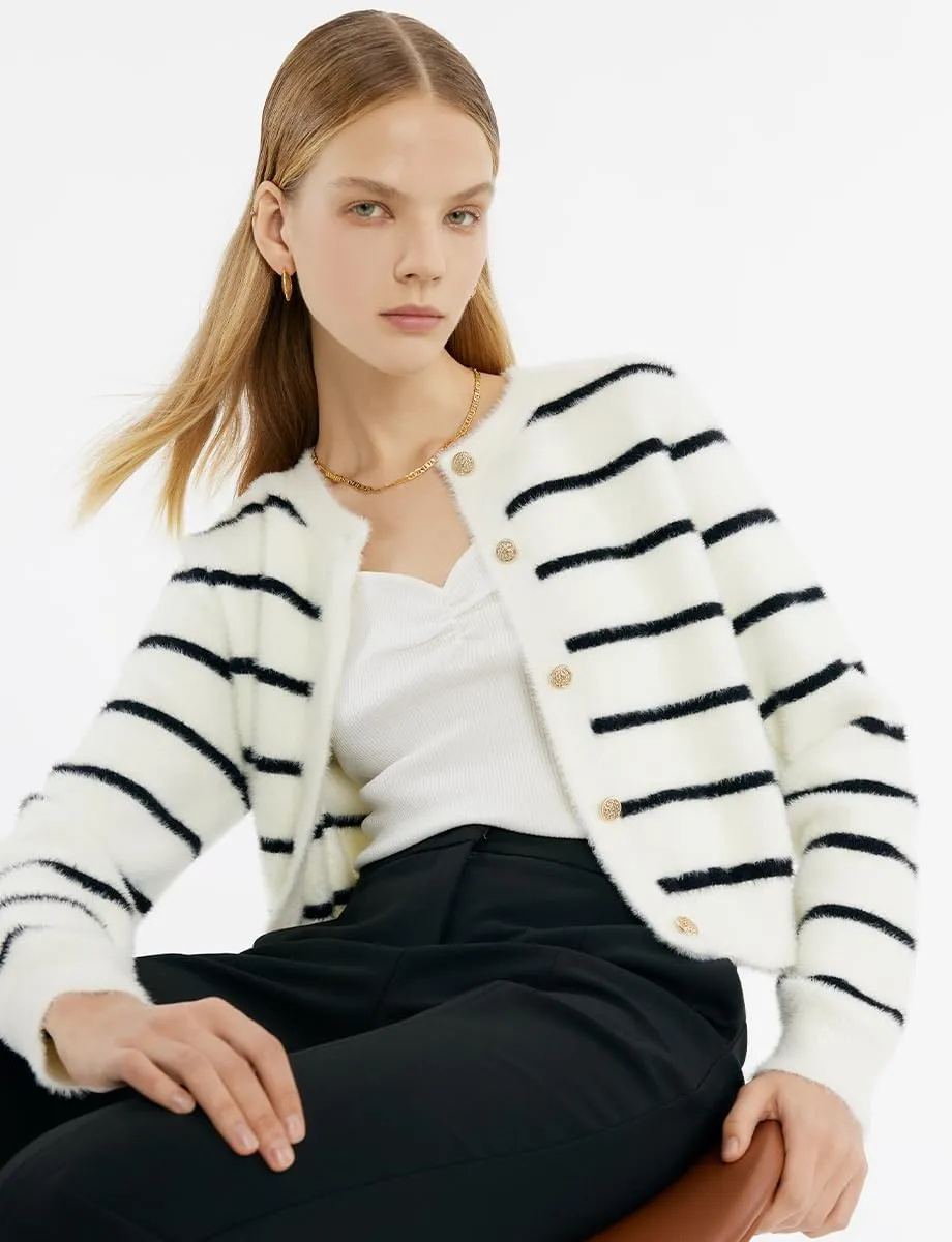Women's Fashion Casual Cardigan Sweaters, Cropped Crewneck Button Up Knit Cardigans