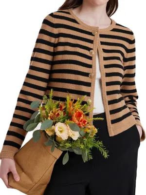 Women's Fashion Casual Cardigan Sweaters, Cropped Crewneck Button Up Knit Cardigans