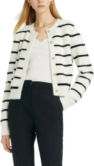 Women's Fashion Casual Cardigan Sweaters, Cropped Crewneck Button Up Knit Cardigans