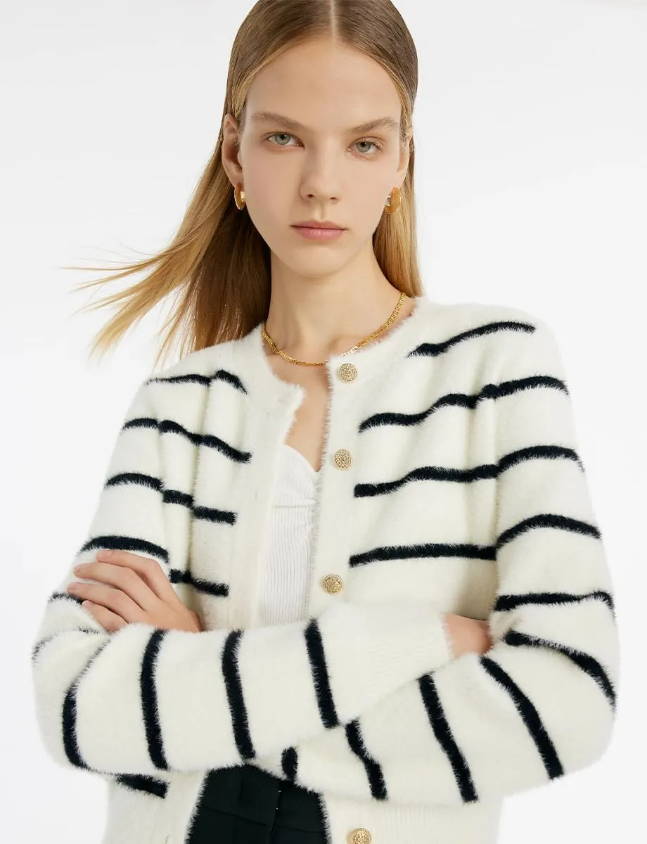 Women's Fashion Casual Cardigan Sweaters, Cropped Crewneck Button Up Knit Cardigans