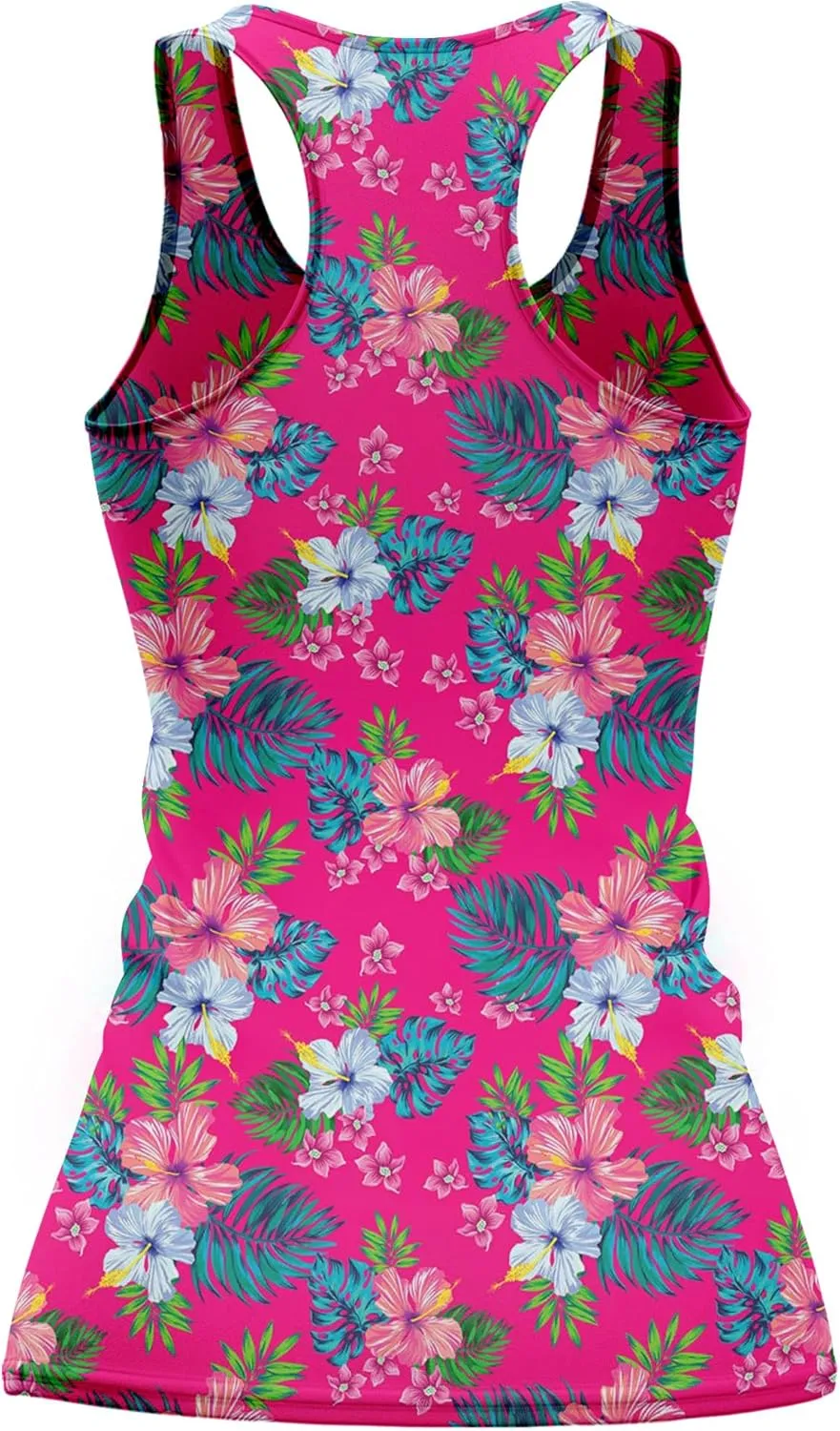 Womens Graphic Tank Tops Racerback Sleeveless Summer Floral Rose Design Tops