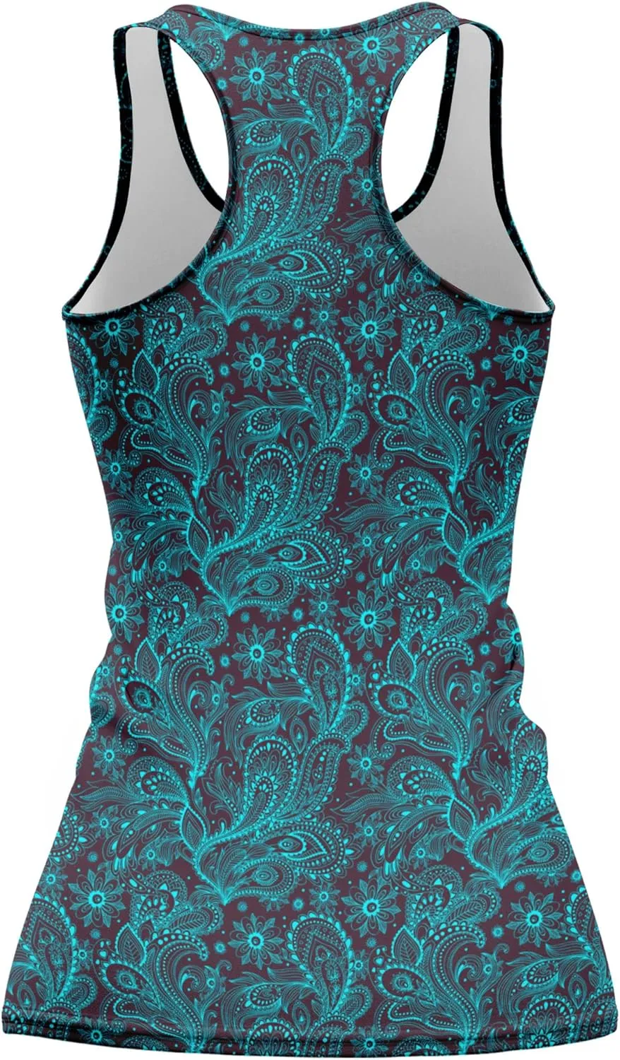 Womens Graphic Tank Tops Racerback Sleeveless Summer Floral Rose Design Tops