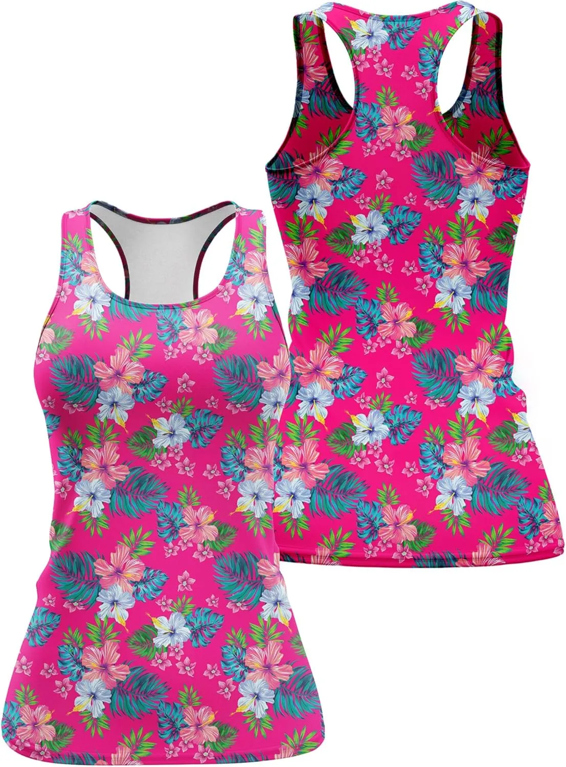Womens Graphic Tank Tops Racerback Sleeveless Summer Floral Rose Design Tops