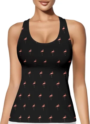 Womens Graphic Tank Tops Racerback Sleeveless Summer Floral Rose Design Tops