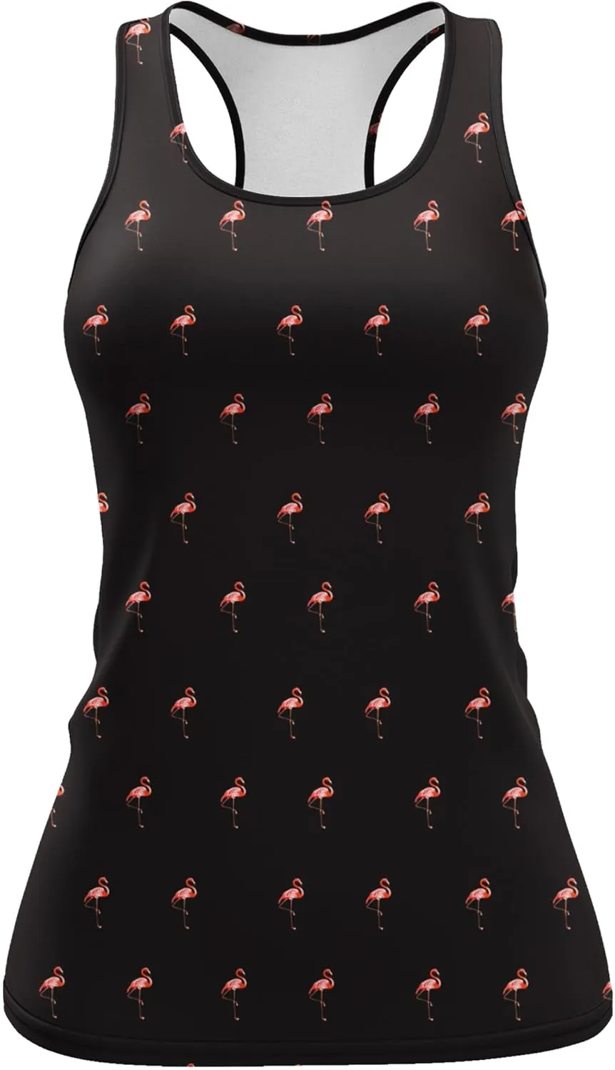 Womens Graphic Tank Tops Racerback Sleeveless Summer Floral Rose Design Tops