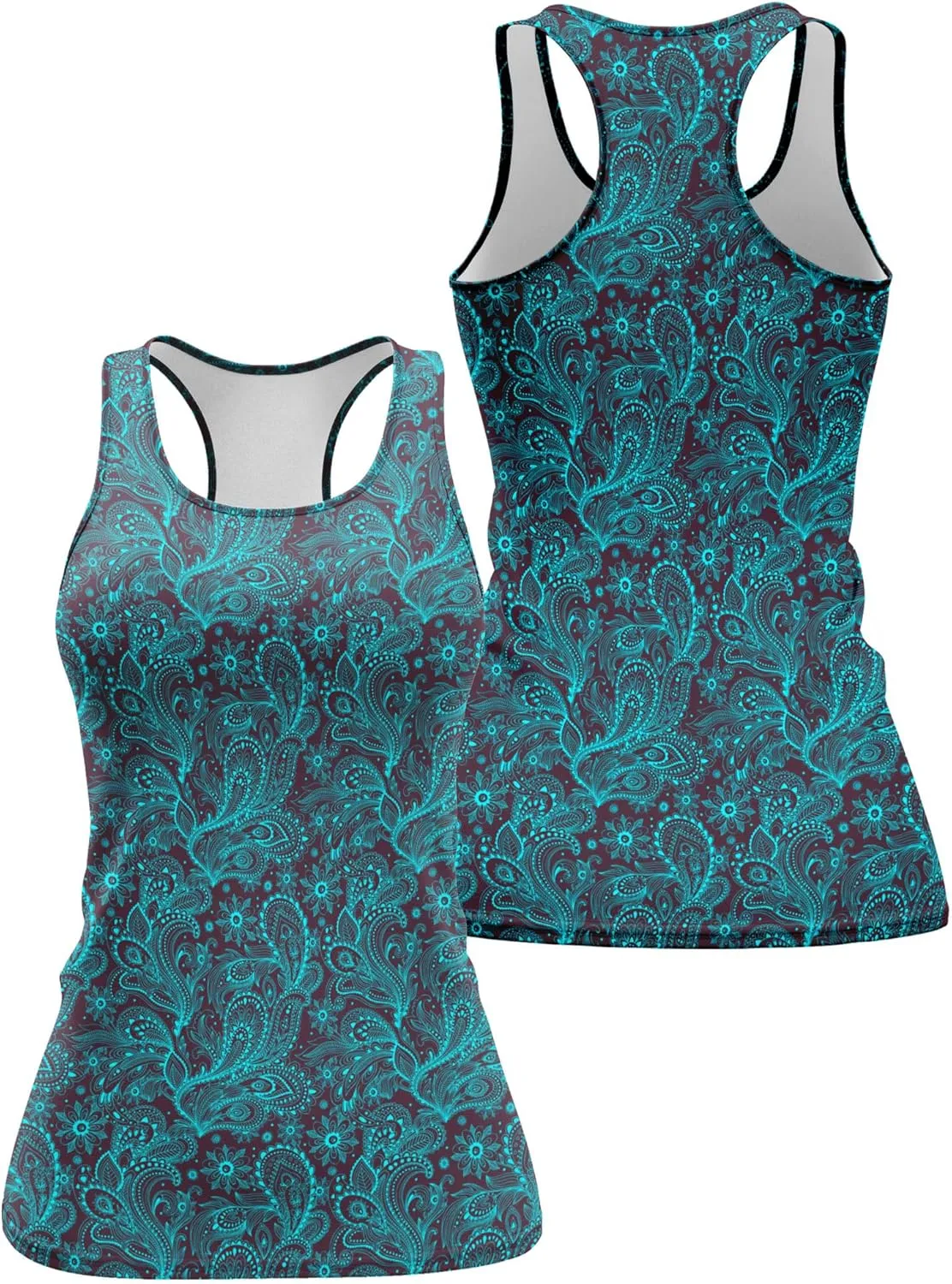 Womens Graphic Tank Tops Racerback Sleeveless Summer Floral Rose Design Tops