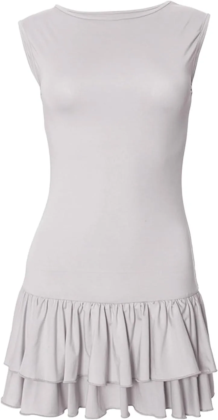 Womens Mini Dress Flowy Ruffle Ruched Tiered Skirt Bodycon Sleeveless Tank Sundress Slim Fit Corset Short Dress