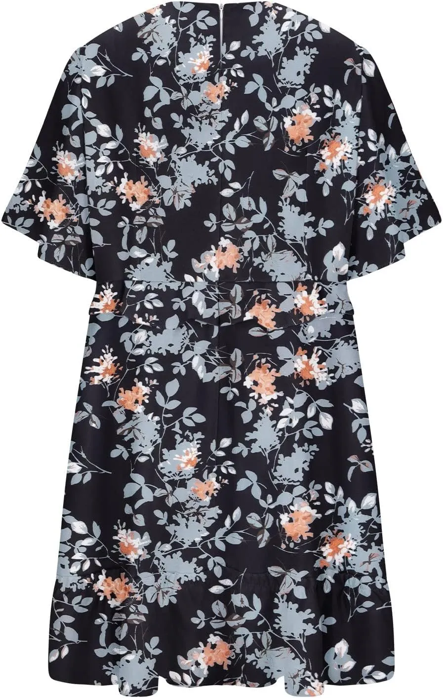 Women's Summer Wrap V Neck Polka Dot Print Ruffle Short Sleeve Mini Floral Dress with Tennis Dresses for Women
