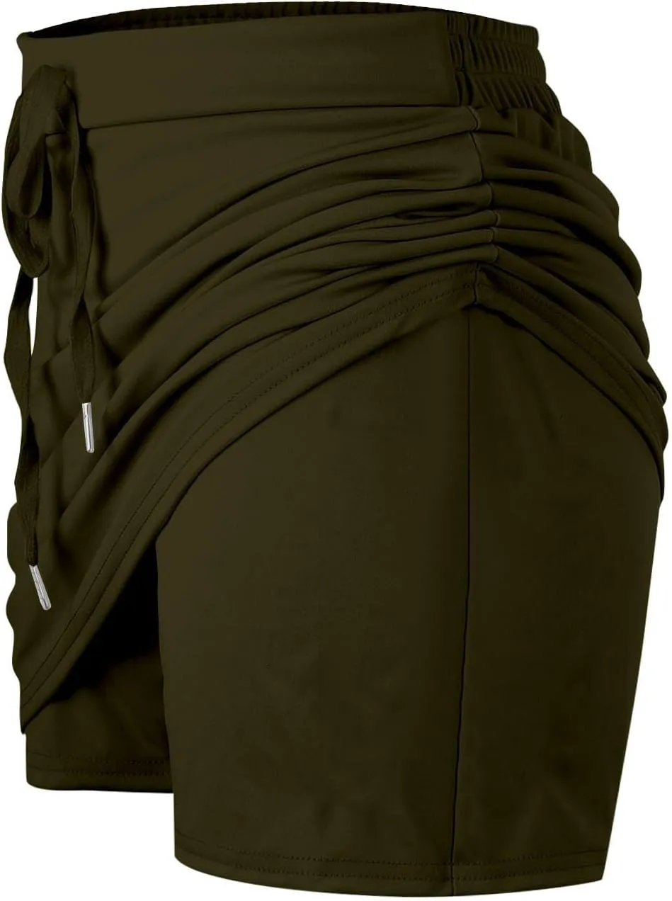 Women's Tennis Skirt with Pockets Athletic Golf Skirts for Women Womens Drawstring High Waist Skirt