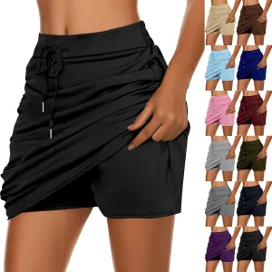 Women's Tennis Skirt with Pockets Athletic Golf Skirts for Women Womens Drawstring High Waist Skirt