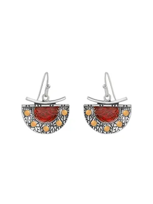 Yellow Chimes Silver Oxidised Drop Earrings For Women | Multicolor Fashion Women Earrings | Oxidised Silver Plated Vintage Drop Earrings For Girls | Birthday Gift for Girls Anniversary Gift for Women