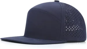 YuMENo Men's Flat Brim Baseball Cap Mesh Back Quick Dry Adjustable Performance Trucker Hats