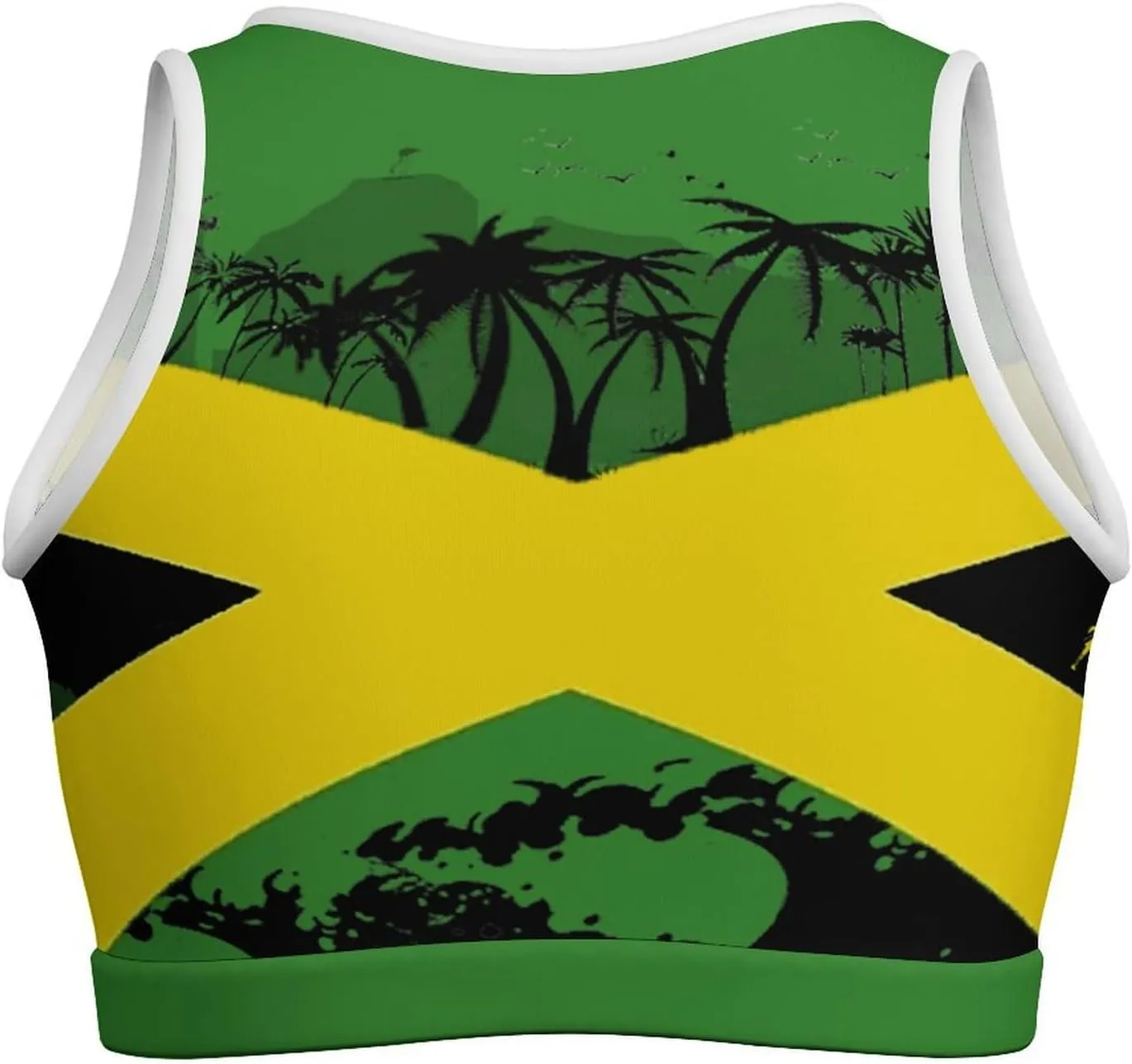 Zakqeik Womens Jamaica Flag Tank Tops Workout Cropped Casual Summer Camisole Sleeveless Tops