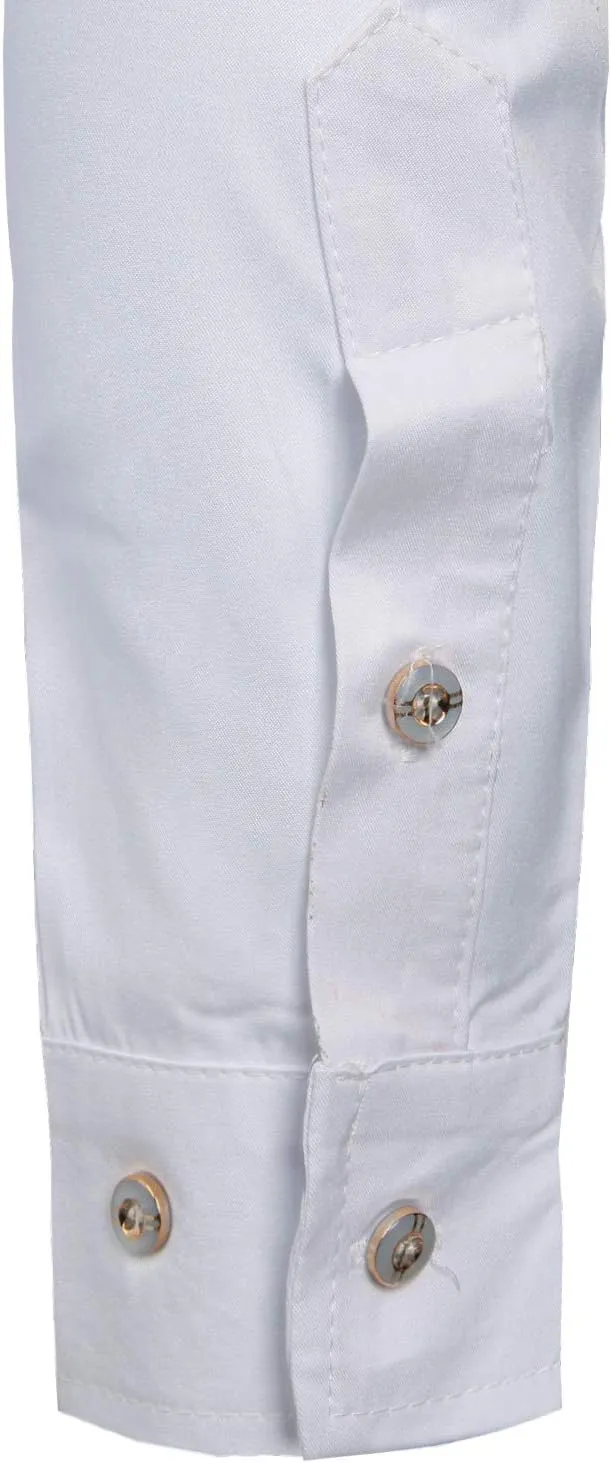 ZEROYAA Mens Slim Fit Long Sleeve Tuxedo Dress Shirts/Prom Performing Shirts