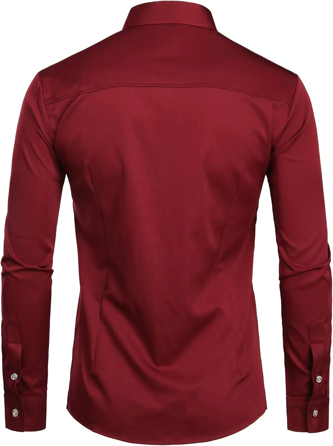 ZEROYAA Mens Slim Fit Long Sleeve Tuxedo Dress Shirts/Prom Performing Shirts
