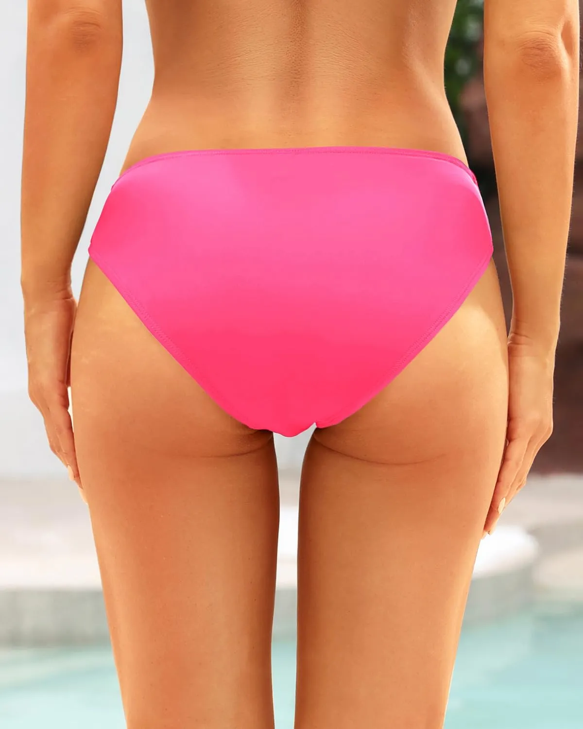 Zmart Women Strappy Bikini Bottoms Full Coverage Bathing Suit Swim Low Rise Cutout Swimsuit Bottom